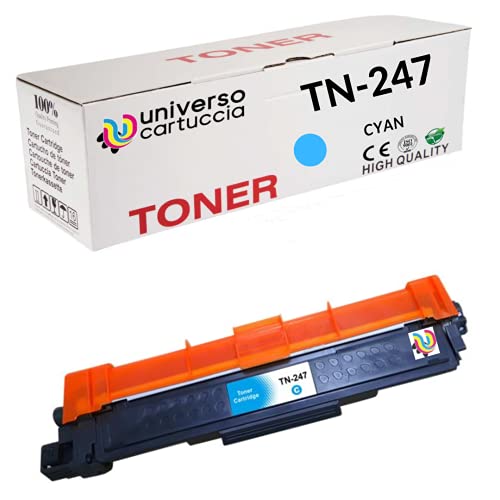 Toner-Kartusche kompatibel für Brother TN247 TN243 mit Chip für HL-L3210CW HL-L3230CDW HL-L3270CDW MFC-L3710CW MFC-L3730CDN MFC-L3750CDW MFC-L3770CDW DCP-L3510CDW DCP-L3550CDW DCP-L3517CDW TN247 Cyan von universo cartuccia