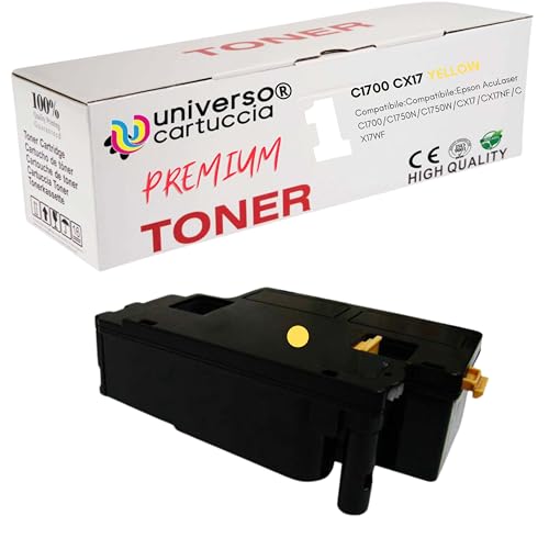 Toner kompatibel Epson Aculaser C1700 Für Epson Aculaser C1700, AcuLaser C1750 N, Aculaser C1750 W, Aculaser CX17NF, Aculaser CX 17 WF, Hohe Ergiebigkeit 1500 Seiten bei 5%-universocartuccia® gelb von universo cartuccia