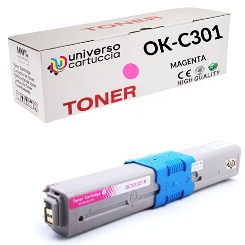 UniversoPatrona® Kompatibler Toner No OEM für Drucker C301 C321 MC332 MC342 5 Toner kompatibel für Oki C301dn C321dn MC332dn MC342dn MC342dnw MC342dw MC342w C301 MAGENTA von universo cartuccia
