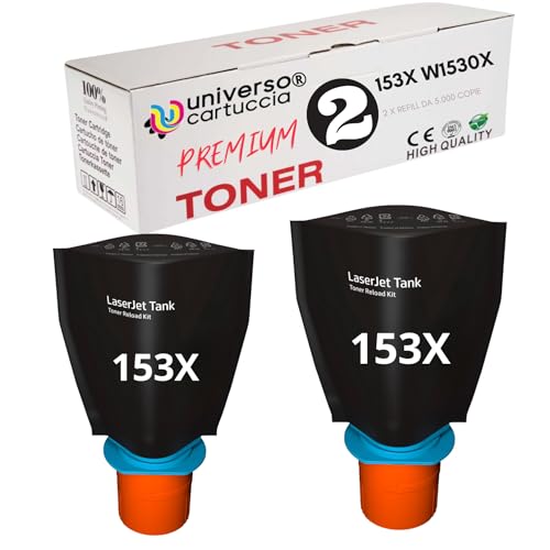 universo cartuccia - 153X W1530X KIT 2 Toner à 5.000 Seiten, kompatibel mit HP Tank Drucker 1504 1504w 2504 2504dw 1604 1604w 2604 2604dw 2604sdw 2606 2606dw von universo cartuccia