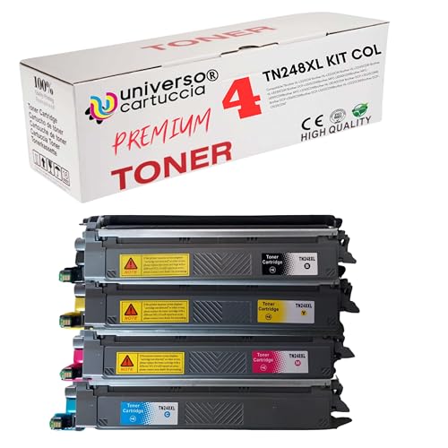 universo cartuccia - TN248 TN248XL Toner kompatibel für Brother TN-248 TN248CMYK für Brother MFC-L3760CDW LC3740CDW DCP-L3560CDW L3520CDWE L3520CDW HL-LC3215CW LC3220CW (Set mit 4 Farben) von universo cartuccia
