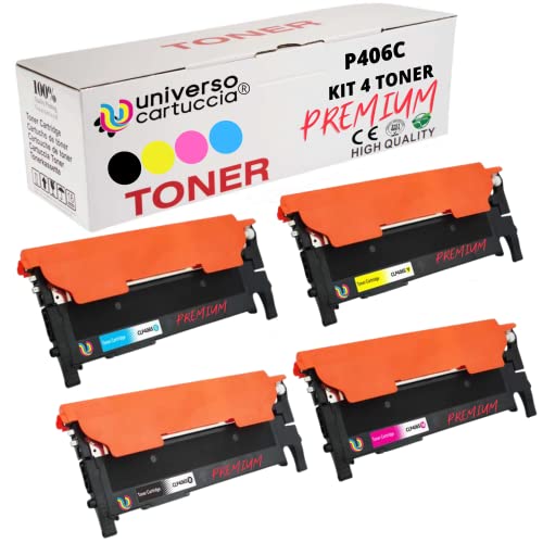 universocartuccia Kompatible Toner für Samsung CLP360 clp365-w CLX 3300 CLX 3305 C410 W C460FW – CLT-K406S CLT-C406S CLT-M406S CLT-Y406S BK+C+M+Y von universo cartuccia
