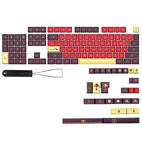 unknowns 130 Tasten Retro Explosion Keycaps PBT Farbe Sublimation Personalisierte XDA Keycap für mechanische Kirsche MX Tastatur Key Caps Key Caps Covers für Tastatur Retro Rotbraun von unknowns