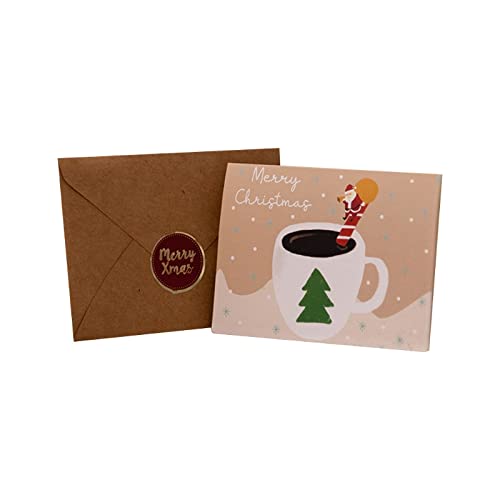 unknowns 6 Stück Weihnachtsgrußkarte mit Umschlag, Postkarten, Einladungen, Neujahrskarten, für Weihnachten, Winter, Happy Holiday Party Geschenk von unknowns