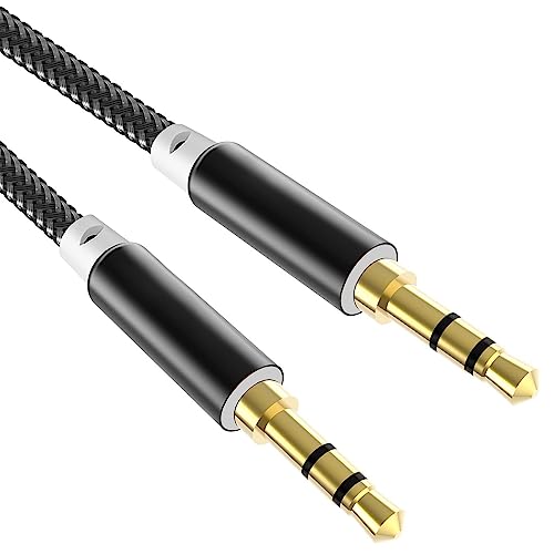 unnderwiss Aux Kabel & Klinkenkabel 3,5 mm, Stereo Audio Kabel Klinke auf Klinke Nylon Geflochtenes Hochwertige für Kopfhörer, Auto, iPhone/Handy, iPad/Tablet, Lautsprecher[1,5M] von unnderwiss