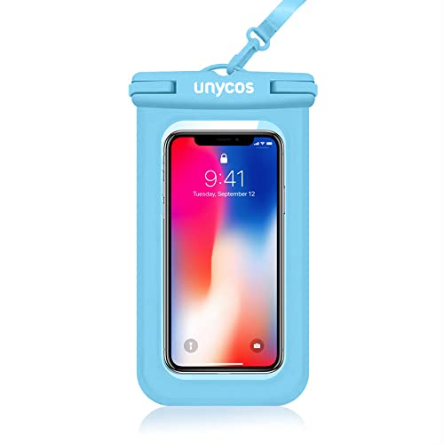 unycos - wasserdichte Handyhülle mit Aufhängeseil, Universeller IPX8-Schutz bis zu 6,9 Zoll, Kompatibel mit iPhone 14 Pro Max 13 Pro 12 11 Xiaomi 13 12 11 Galaxy S23 S22 S21 S20 (Blau) von unycos
