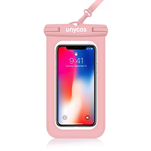 unycos - wasserdichte Handyhülle mit Aufhängeseil, Universeller IPX8-Schutz bis zu 6,9 Zoll, Kompatibel mit iPhone 14 Pro Max 13 Pro 12 11 Xiaomi 13 12 11 Galaxy S23 S22 S21 S20 (Rosa) von unycos