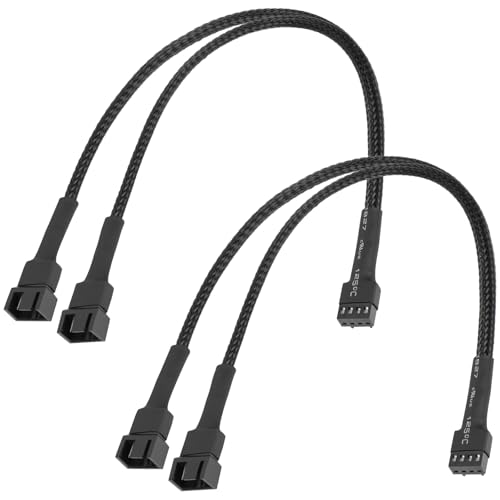 upHere gaming 2-Wege PWM Splitter-Kabel,PC Lüfterverlängerungskabel,4 Pin Fan Splitter,für Computer-ATX-Gehäuse 4-Pin/3-Pin-Kühllüfterkabel,PC Lüfter Kabel,PWM Lüftersteuerung(2er-Pack) von upHere gaming
