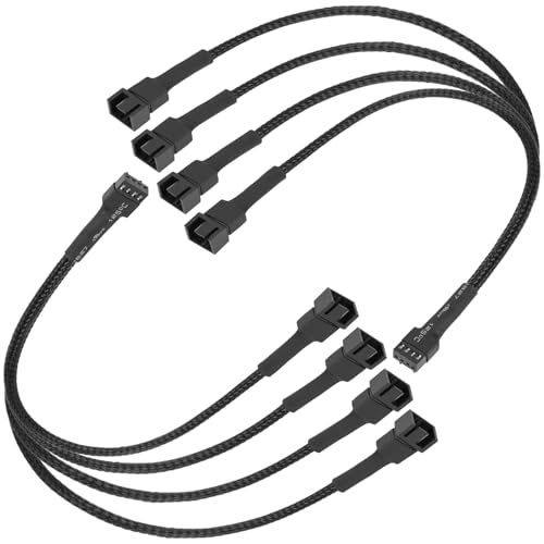 upHere 1 zu 4 4PIN PWM Y-Kabel Lüfterkabel PWM Adapter/Splitter für CPU-Kühlergehäuse Lüfter 4-Pin & 3-Pin Lüfter Kühlung,30cm，FH-4 von upHere