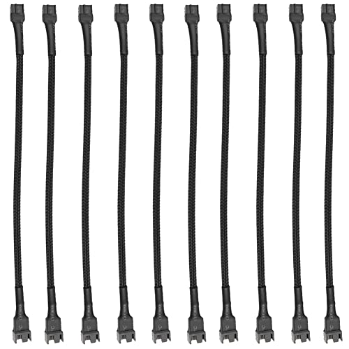 upHere 4pin PWM Ventilator Splitter Kabel 10 Stück Verlängerungskabel Stromkabel Adapter Splitter mit geflochtener Hülse für PC-Lüfterkabel, FH1-10 von upHere