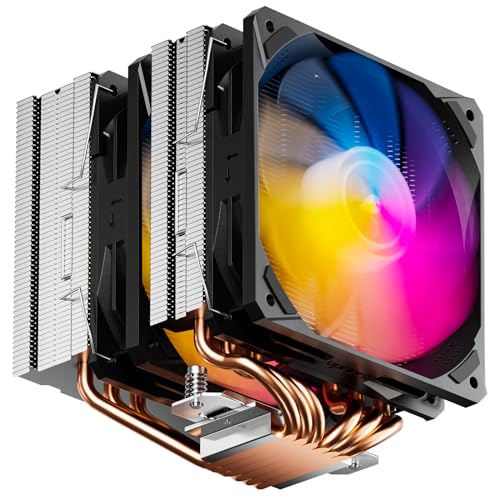 upHere ARGB CPU-Kühler, 6 CPU-Kühler Air Cooler, CPU-Kühler mit doppeltem Turm, 120 mm PWM, Intel LGA 2011/2066(X79/X99) und AMD AM4/AM5 kompatibel, D6SEC von upHere