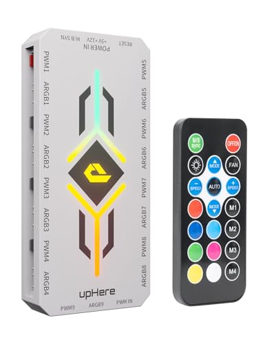 upHere ARGB-Controller für PC,5V 3-Pin PWM Temperaturregelung,Drahtloser Fernbedienungshub,ARGB Hub,Fan Hub,RGB Controller PC für Gehäuselüfter,RGB-Beleuchtungssynchronisation,P10PARGB WT upHere ARGB-Controller für PC,5V 3-Pin PWM Temperaturregelung,Drahtloser Fernbedienungshub,ARGB Hub,Fan Hub,RGB Controller PC für Gehäuselüfter,RGB-Beleuchtungssynchronisation,P10PARGB WT von upHere