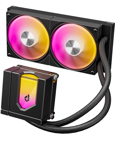 upHere E240KC AIO Wasserkühlung 240mm,ARGB-Lüfter(600-1800 RPM),Wasserkühlung PC,Effizienter CPU-Wasserkühler mit magnetischer Abdeckung,Flexibles Design,Kompatibel mit Intel 1851 1700 & AMD AM5 AM4 von upHere