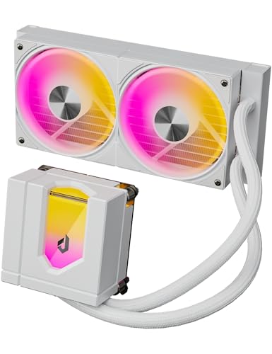upHere E240TC AIO Wasserkühlung 240mm,ARGB-Lüfter(600-1800 RPM),Wasserkühlung PC,Effizienter CPU-Wasserkühler mit magnetischer Abdeckung,Flexibles Design,Kompatibel mit Intel 1851 1700 & AMD AM5 AM4 von upHere