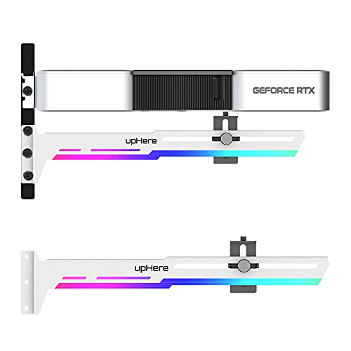 upHere GPU Brace Support Grafikkarte -Weiß 5V ARGB Videokarte Sehnenhalter/Holster-Halterung,Einzelsteckkarten von upHere