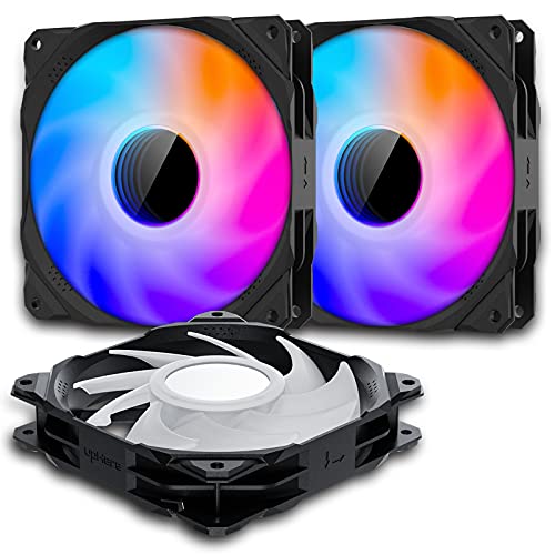 upHere RGB Case Fans,120mm Quiet Computer Cooling PC Fans,Infinity Mirror Design,5V ARGB SYNC/RC Controller, Colorful Cooler Speed Adjustable with Fan Control Hub,3 Pack,Black Edition von upHere