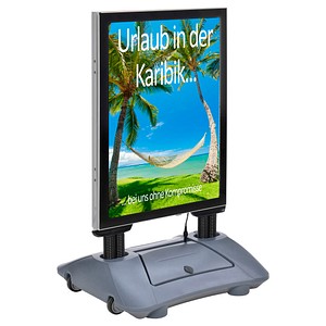 update displays Kundenstopper WindPro LED silber DIN A1 2 Fächer von update displays