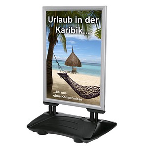 update displays Kundenstopper WindPro silber DIN A0 2 Fächer von update displays