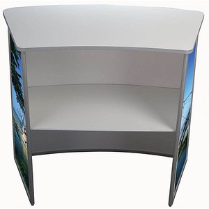 update displays Messetheke Konvex gebogen, weiß 106,0 x 58,0 x 93,0 cm von update displays