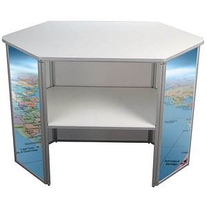 update displays Messetheke gerade, weiß 122,5 x 55,0 x 93,0 cm von update displays