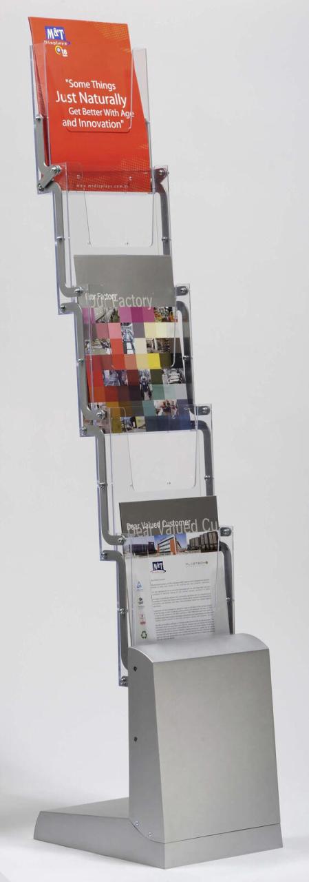 update displays Prospektständer DIN A4 5-Fach alusilber von update displays