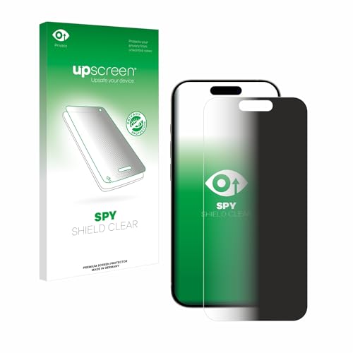 upscreen Anti-Spy Blickschutzfolie für Apple iPhone 15 Pro Privacy Screen Displayschutz-Folie [Sichtschutz, Blaulichtfilter] von upscreen
