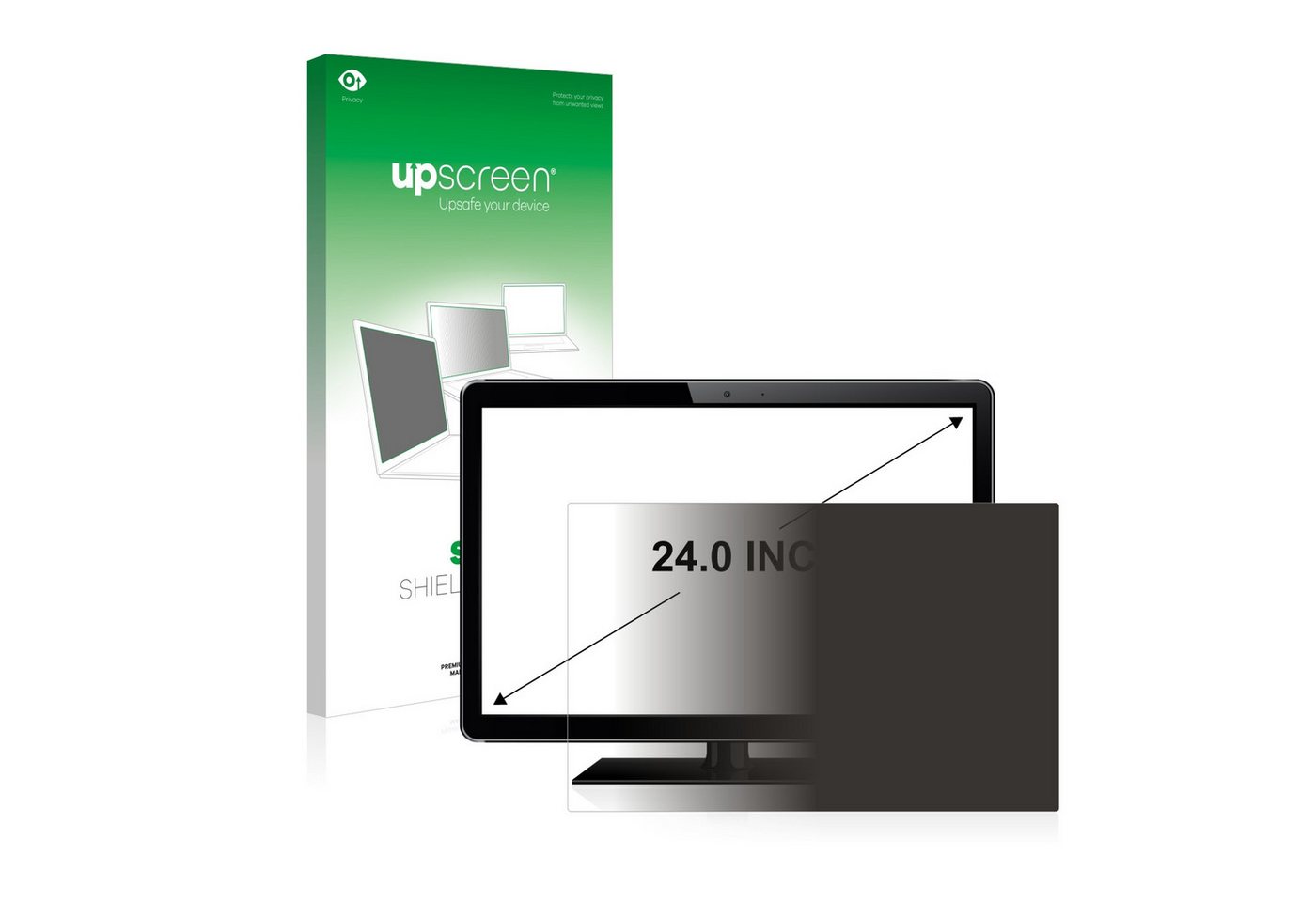 upscreen Blickschutzfilter für 61 cm (24 Zoll) [532 x 299 mm], Displayschutzfolie, Blickschutz Blaulichtfilter Sichtschutz Privacy Filter von upscreen