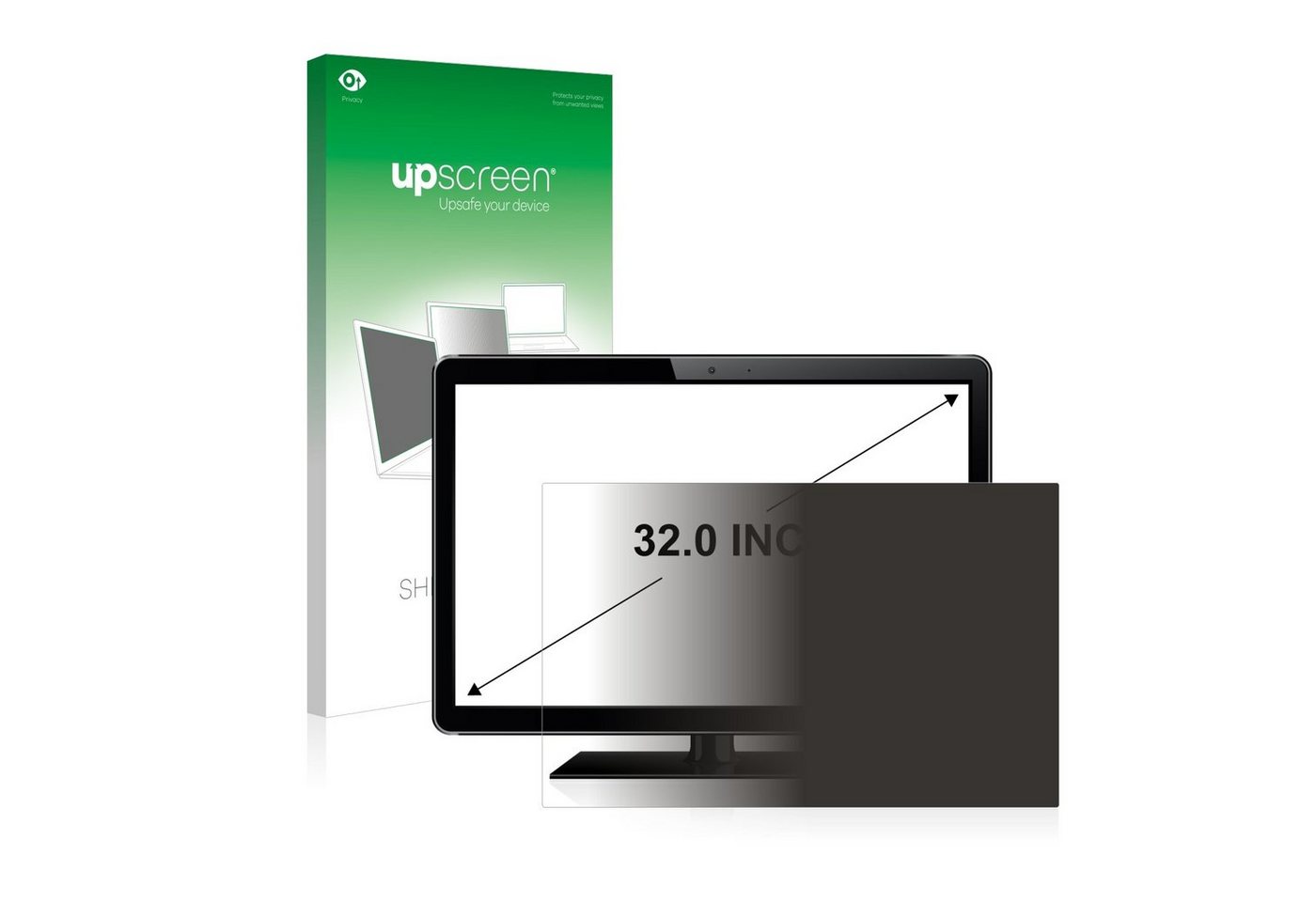 upscreen Blickschutzfilter für 81.3 cm (32 Zoll) [708 x 398 mm], Displayschutzfolie, Blickschutz Blaulichtfilter Sichtschutz Privacy Filter von upscreen