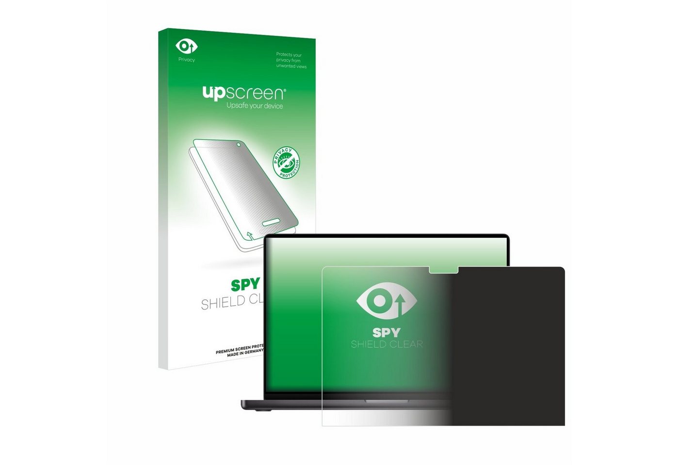 upscreen Displayschutzfolie Sichtschutzfolie für Apple MacBook Pro 14" 2023 M3, Anti-Spy Privacy Sichtschutz Blickschutzfolie Blaulicht-Schutz von upscreen