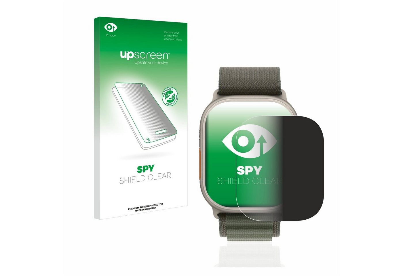 upscreen Blickschutzfolie für Apple Watch Ultra (49 mm), Displayschutzfolie, Blaulichtfilter Privacy Folie Schutzfolie Sichtschutz klar Anti-Spy von upscreen