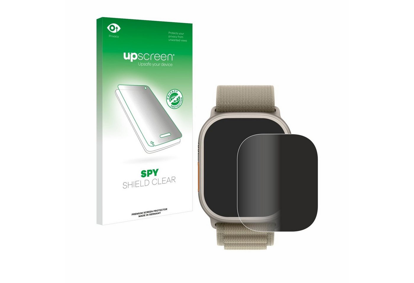 upscreen Blickschutzfolie für Apple Watch Ultra 2 (49 mm), Displayschutzfolie, Blaulichtfilter Privacy Folie Schutzfolie Sichtschutz klar Anti-Spy von upscreen