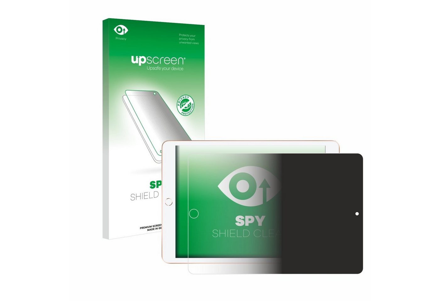 upscreen Blickschutzfolie für Apple iPad 10.2 WiFi 2019 (im Querformat, 7. Gen), Displayschutzfolie, Blaulichtfilter Privacy Folie Schutzfolie Sichtschutz klar Anti-Spy" von upscreen