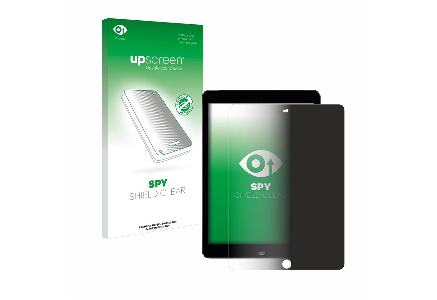 upscreen Blickschutzfolie für Apple iPad Air 2 2014, Displayschutzfolie, Blaulichtfilter Privacy Folie Schutzfolie Sichtschutz klar Anti-Spy von upscreen