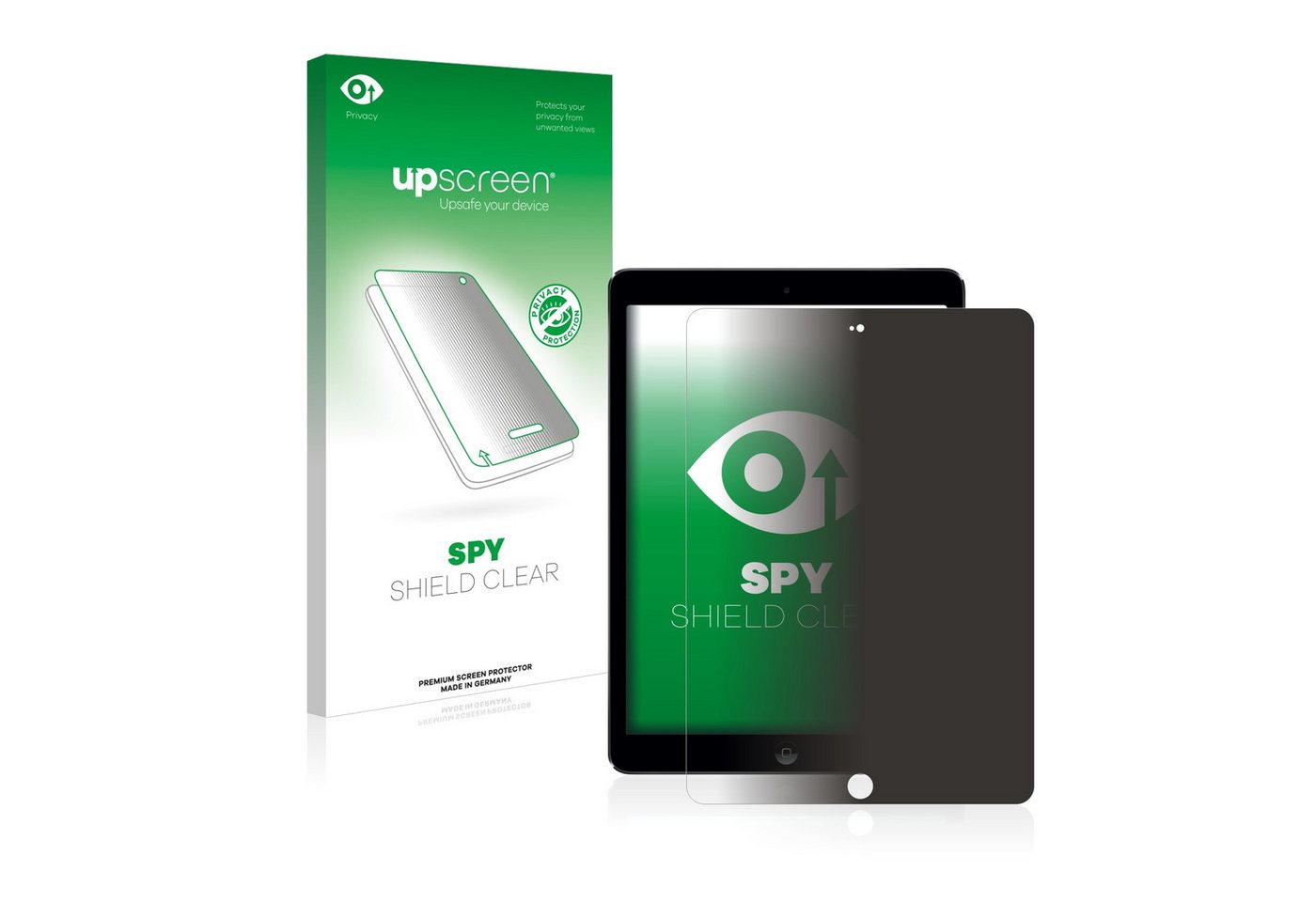 upscreen Blickschutzfolie für Apple iPad Air 2013, Displayschutzfolie, Blaulichtfilter Privacy Folie Schutzfolie Sichtschutz klar Anti-Spy von upscreen