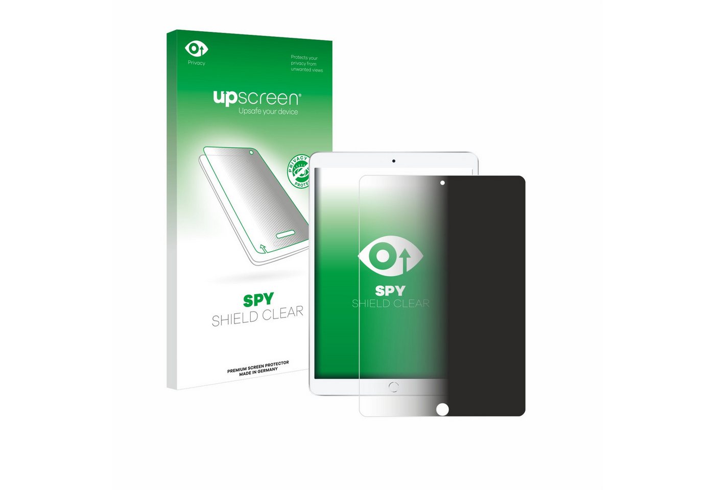 upscreen Blickschutzfolie für Apple iPad Air 2019 (3. Gen), Displayschutzfolie, Blaulichtfilter Privacy Folie Schutzfolie Sichtschutz klar Anti-Spy von upscreen