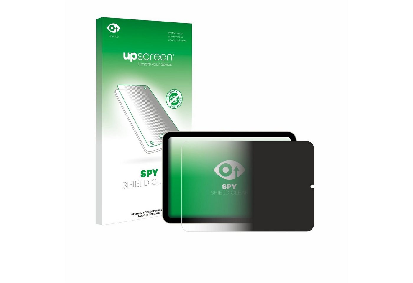 upscreen Blickschutzfolie für Apple iPad Mini 6 WiFi 2021 (im Querformat), Displayschutzfolie, Blaulichtfilter Privacy Folie Schutzfolie Sichtschutz klar Anti-Spy von upscreen