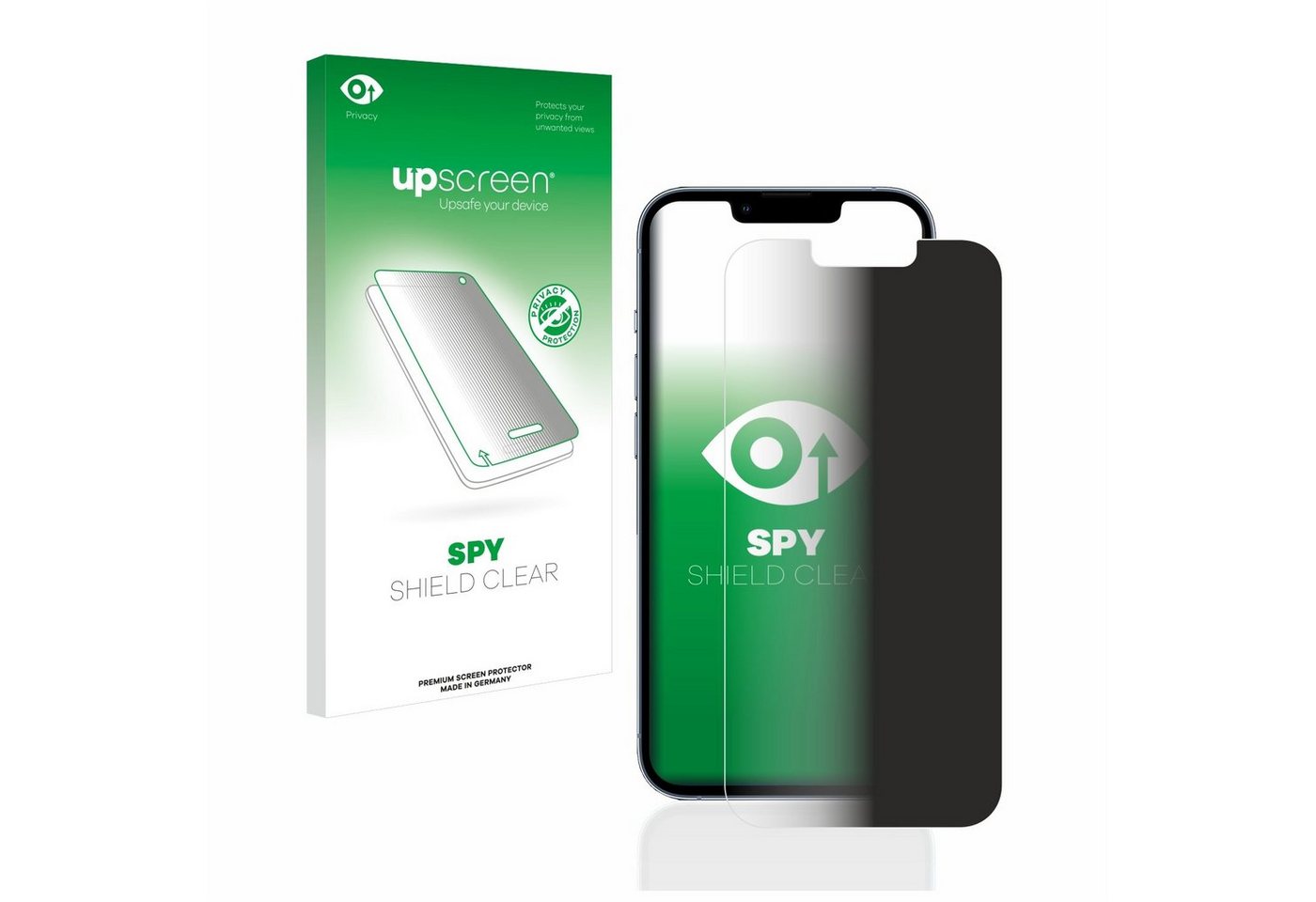 upscreen Blickschutzfolie für Apple iPhone 13 Pro, Displayschutzfolie, Blaulichtfilter Privacy Folie Schutzfolie Sichtschutz klar Anti-Spy von upscreen