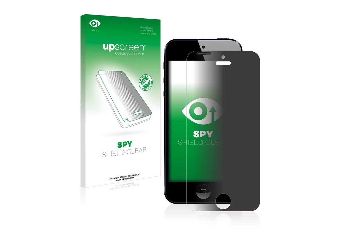 upscreen Blickschutzfolie für Apple iPhone 5, Displayschutzfolie, Blaulichtfilter Privacy Folie Schutzfolie Sichtschutz klar Anti-Spy von upscreen
