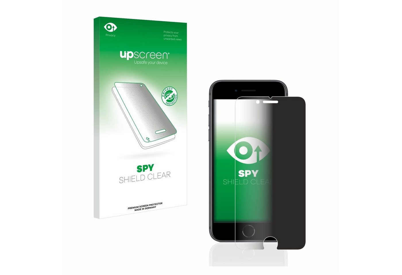 upscreen Blickschutzfolie für Apple iPhone 8, Displayschutzfolie, Blaulichtfilter Privacy Folie Schutzfolie Sichtschutz klar Anti-Spy von upscreen