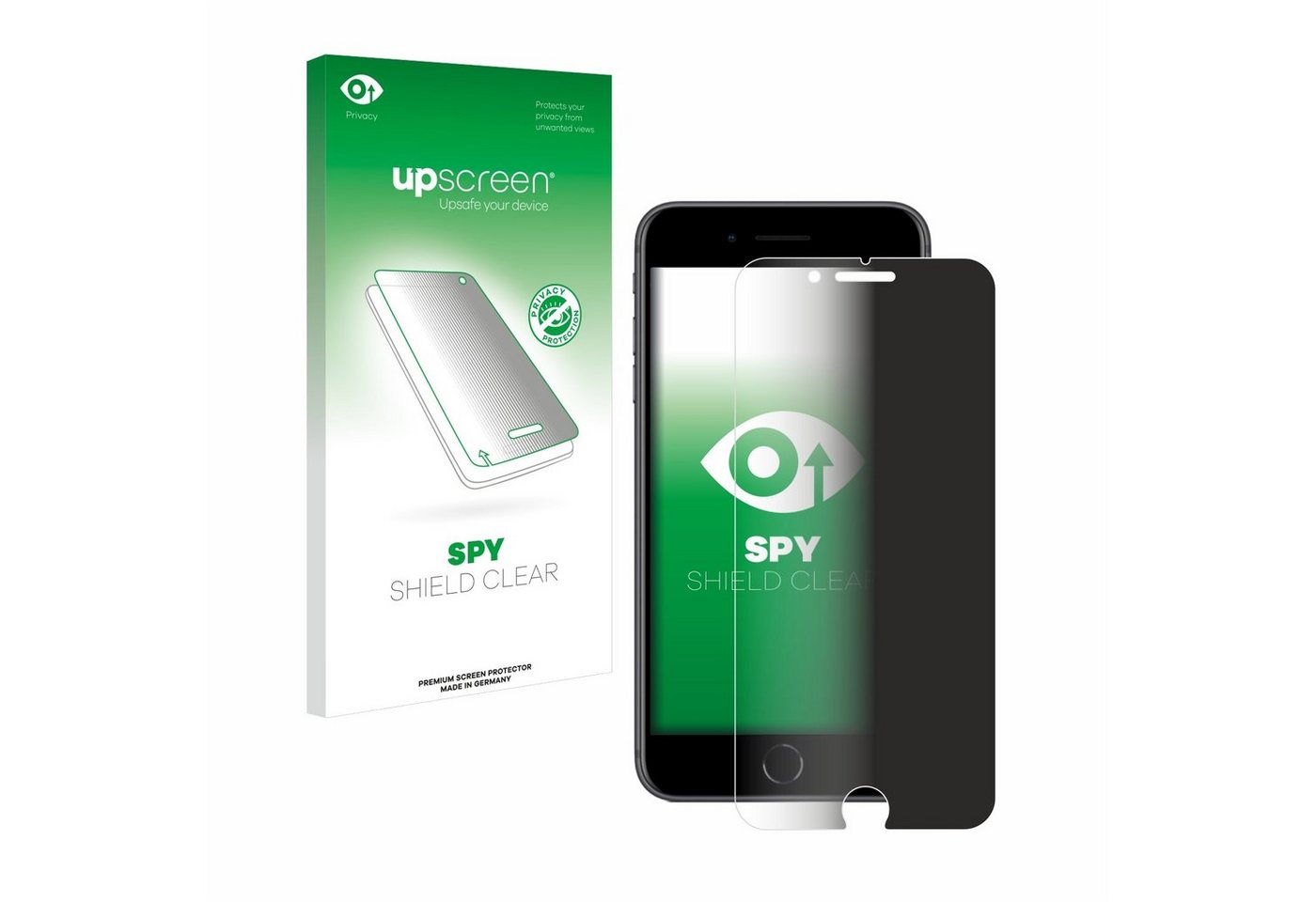 upscreen Blickschutzfolie für Apple iPhone 8 Plus, Displayschutzfolie, Blaulichtfilter Privacy Folie Schutzfolie Sichtschutz klar Anti-Spy von upscreen
