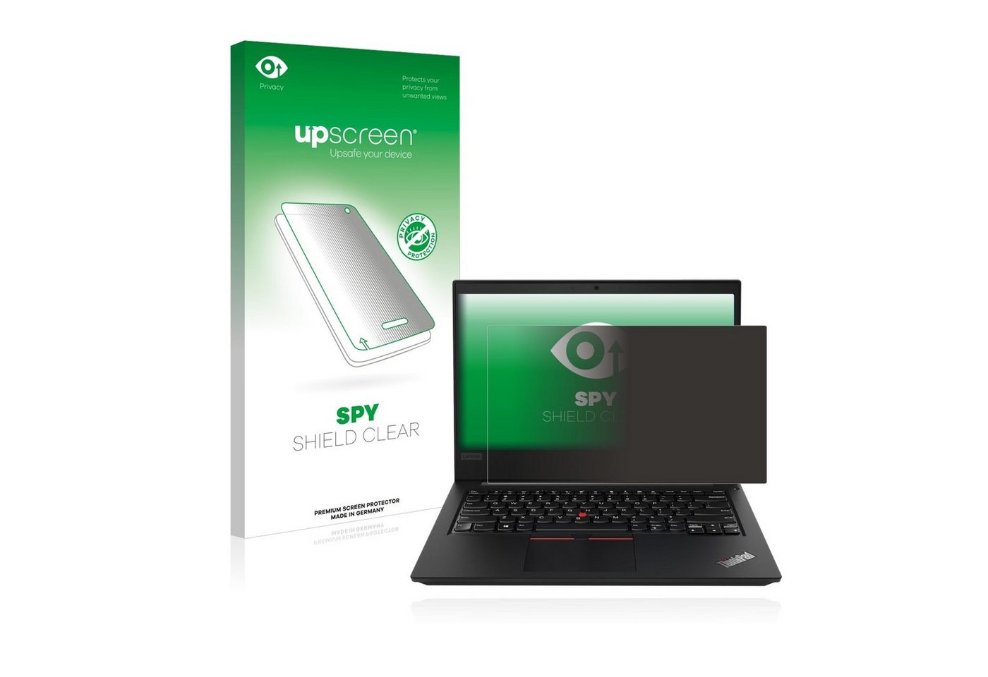 upscreen Blickschutzfolie für Lenovo ThinkPad E480, Displayschutzfolie, Blaulichtfilter Privacy Folie Schutzfolie Sichtschutz klar Anti-Spy von upscreen