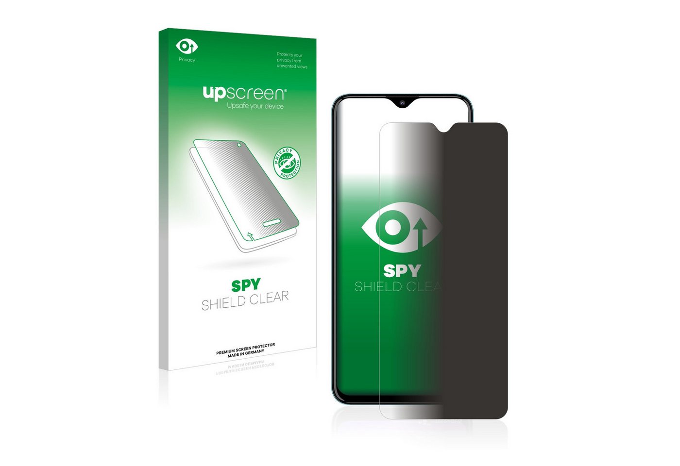 upscreen Blickschutzfolie für Motorola Moto E20, Displayschutzfolie, Blaulichtfilter Privacy Folie Schutzfolie Sichtschutz klar Anti-Spy von upscreen