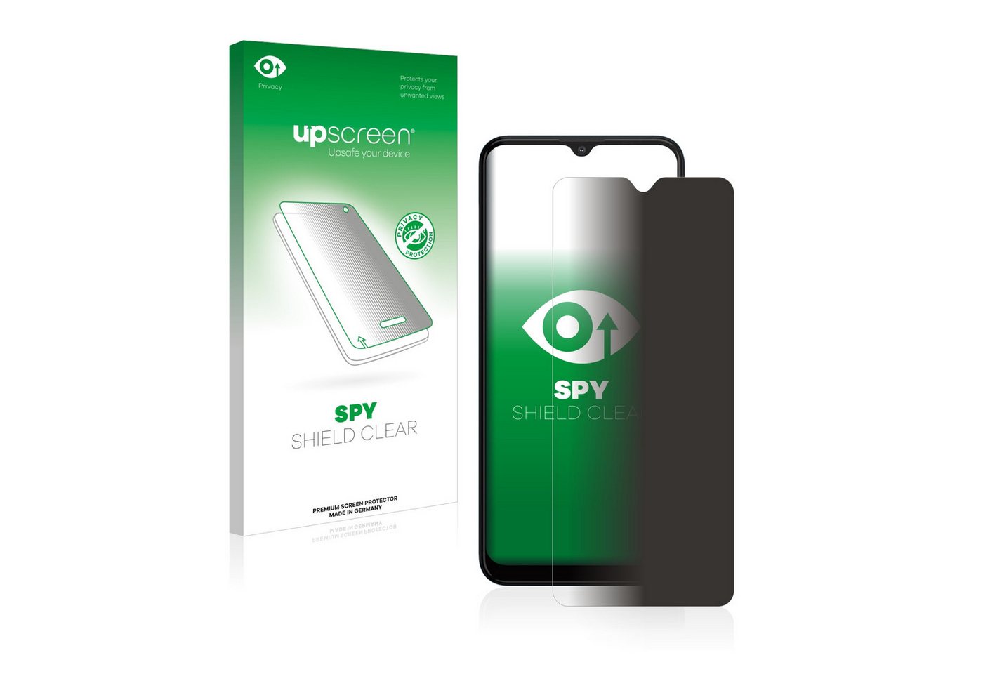 upscreen Blickschutzfolie für Motorola Moto G10, Displayschutzfolie, Blaulichtfilter Privacy Folie Schutzfolie Sichtschutz klar Anti-Spy von upscreen