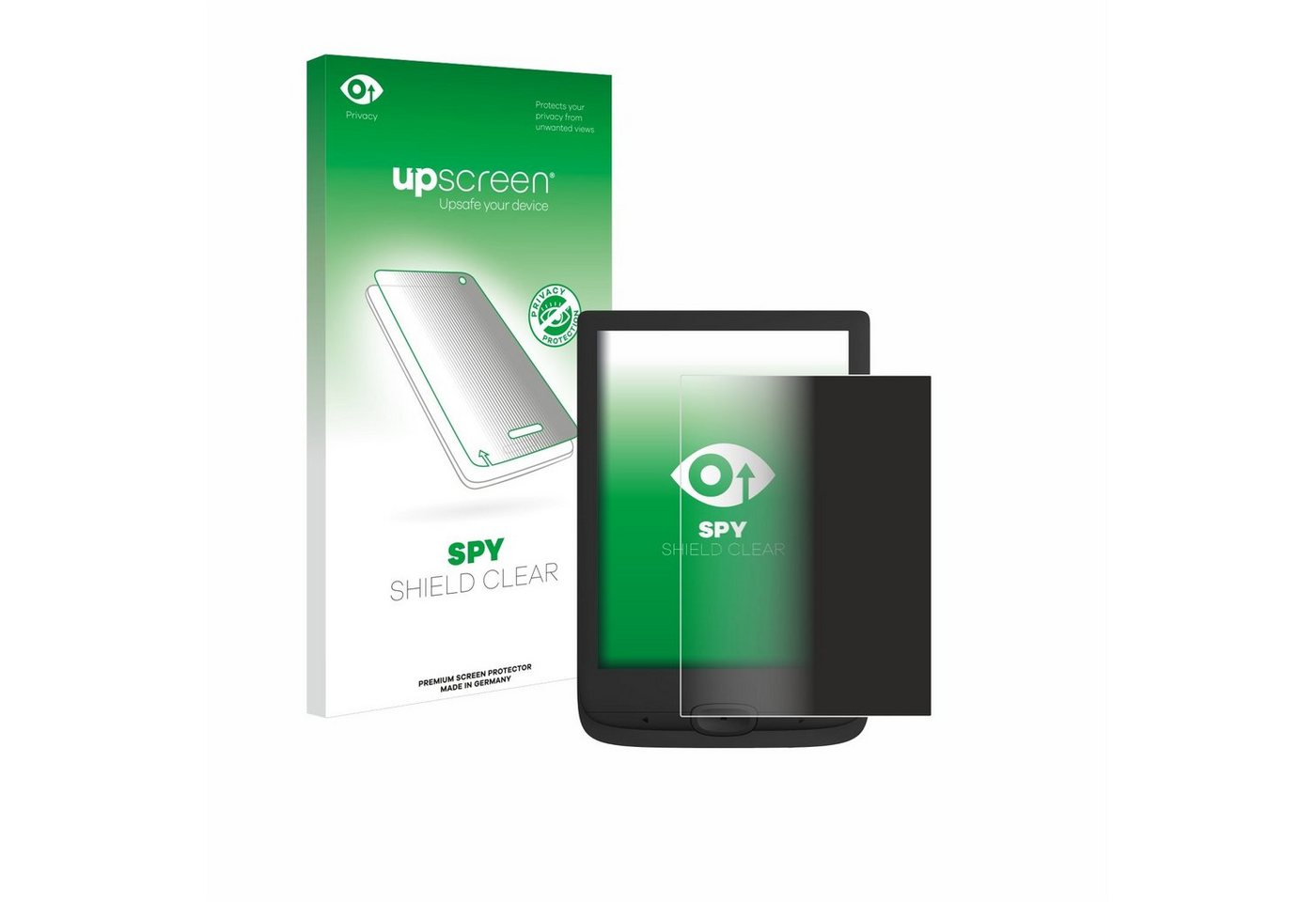 upscreen Blickschutzfolie für PocketBook Basic Lux 4, Displayschutzfolie, Blaulichtfilter Privacy Folie Schutzfolie Sichtschutz klar Anti-Spy von upscreen