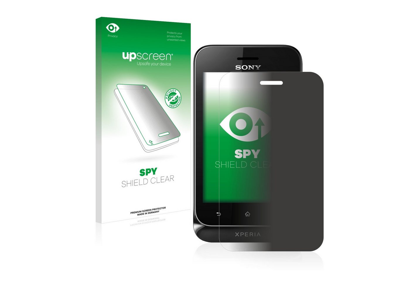 upscreen Blickschutzfolie für Sony Xperia Tipo ST21i, Displayschutzfolie, Blaulichtfilter Privacy Folie Schutzfolie Sichtschutz klar Anti-Spy von upscreen