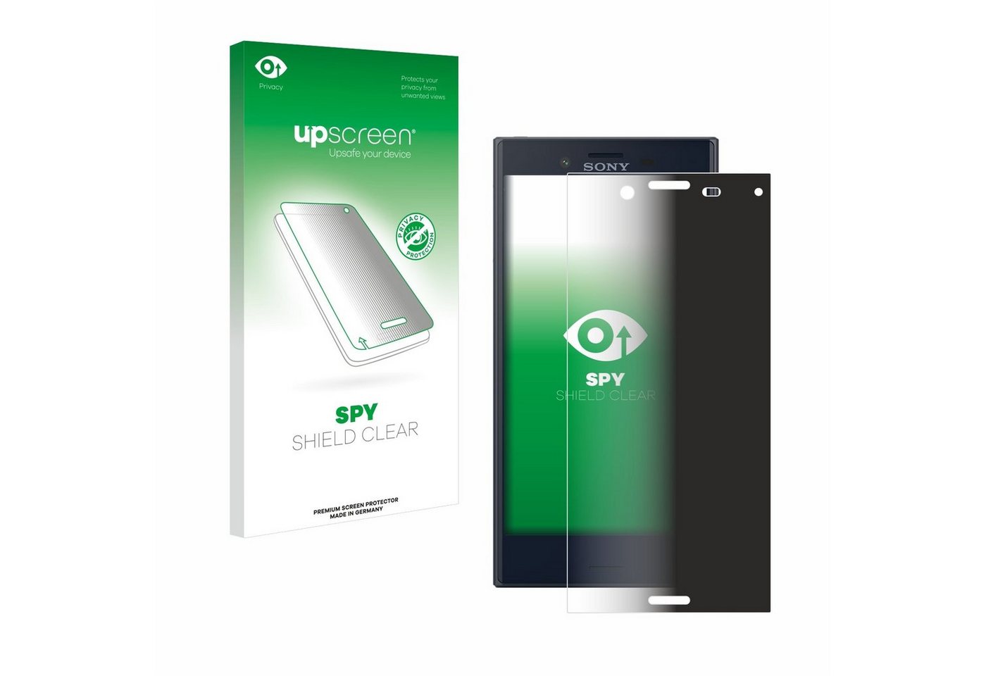 upscreen Blickschutzfolie für Sony Xperia X Compact, Displayschutzfolie, Blaulichtfilter Privacy Folie Schutzfolie Sichtschutz klar Anti-Spy von upscreen