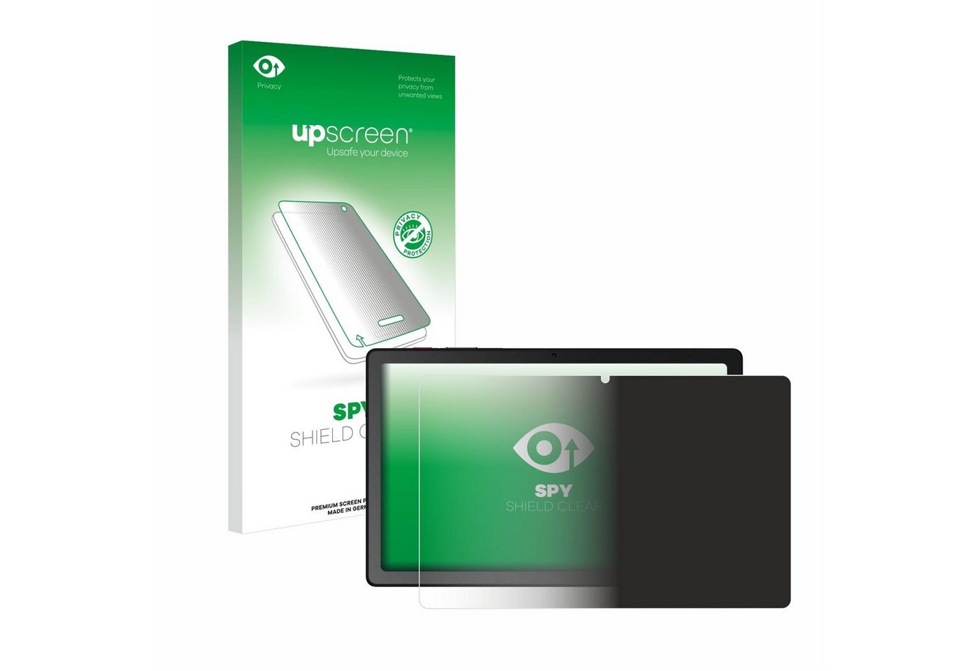 upscreen Blickschutzfolie für Telekom T Tablet, Displayschutzfolie, Blaulichtfilter Privacy Folie Schutzfolie Sichtschutz klar Anti-Spy von upscreen