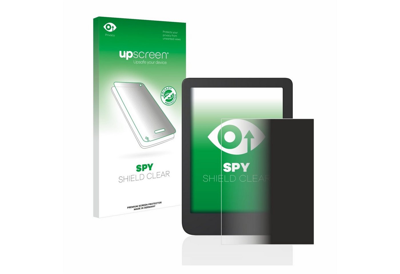 upscreen Blickschutzfolie für Tolino Shine 4, Displayschutzfolie, Blaulichtfilter Privacy Folie Schutzfolie Sichtschutz klar Anti-Spy von upscreen