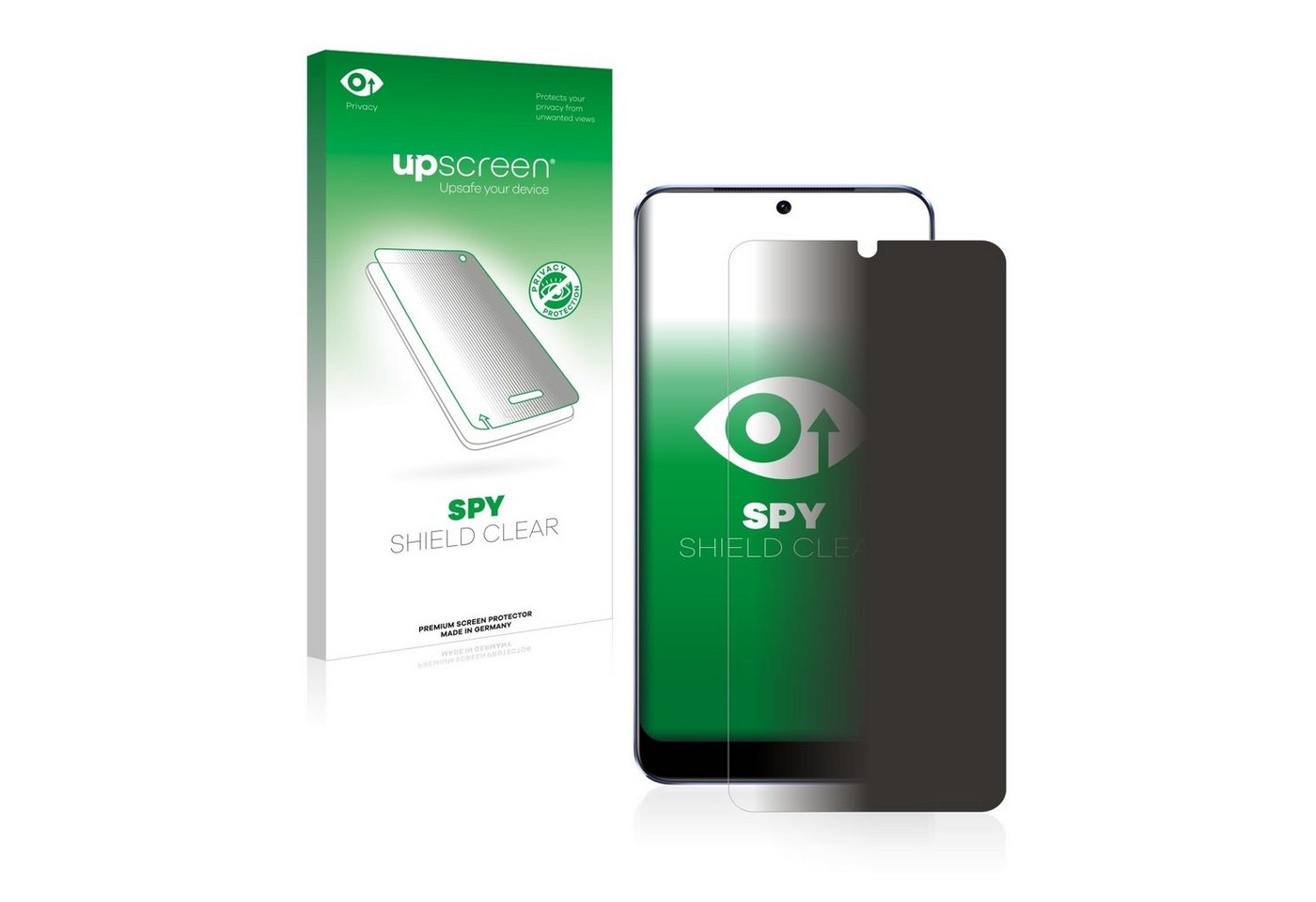 upscreen Blickschutzfolie für Vivo V21, Displayschutzfolie, Blaulichtfilter Privacy Folie Schutzfolie Sichtschutz klar Anti-Spy von upscreen