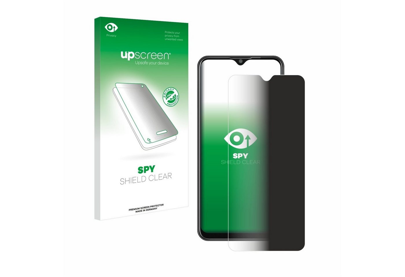 upscreen Blickschutzfolie für ZTE Blade 10 Smart, Displayschutzfolie, Blaulichtfilter Privacy Folie Schutzfolie Sichtschutz klar Anti-Spy von upscreen